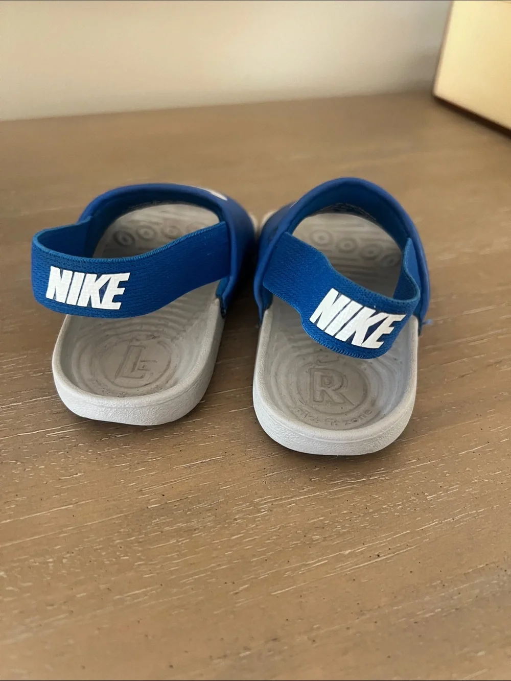 Nike Kids Royal Blue Slide Sandals with White Swoosh